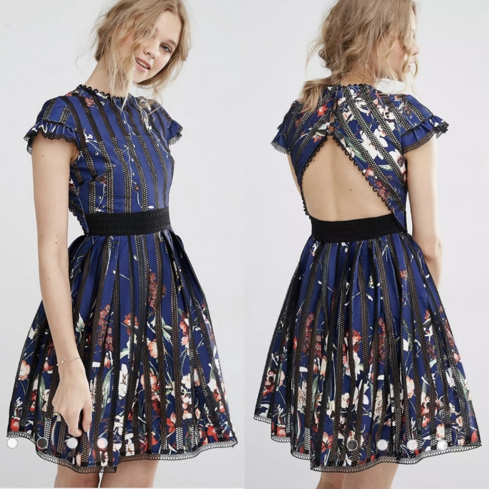 foxiedox Blue Floral Mini Dress